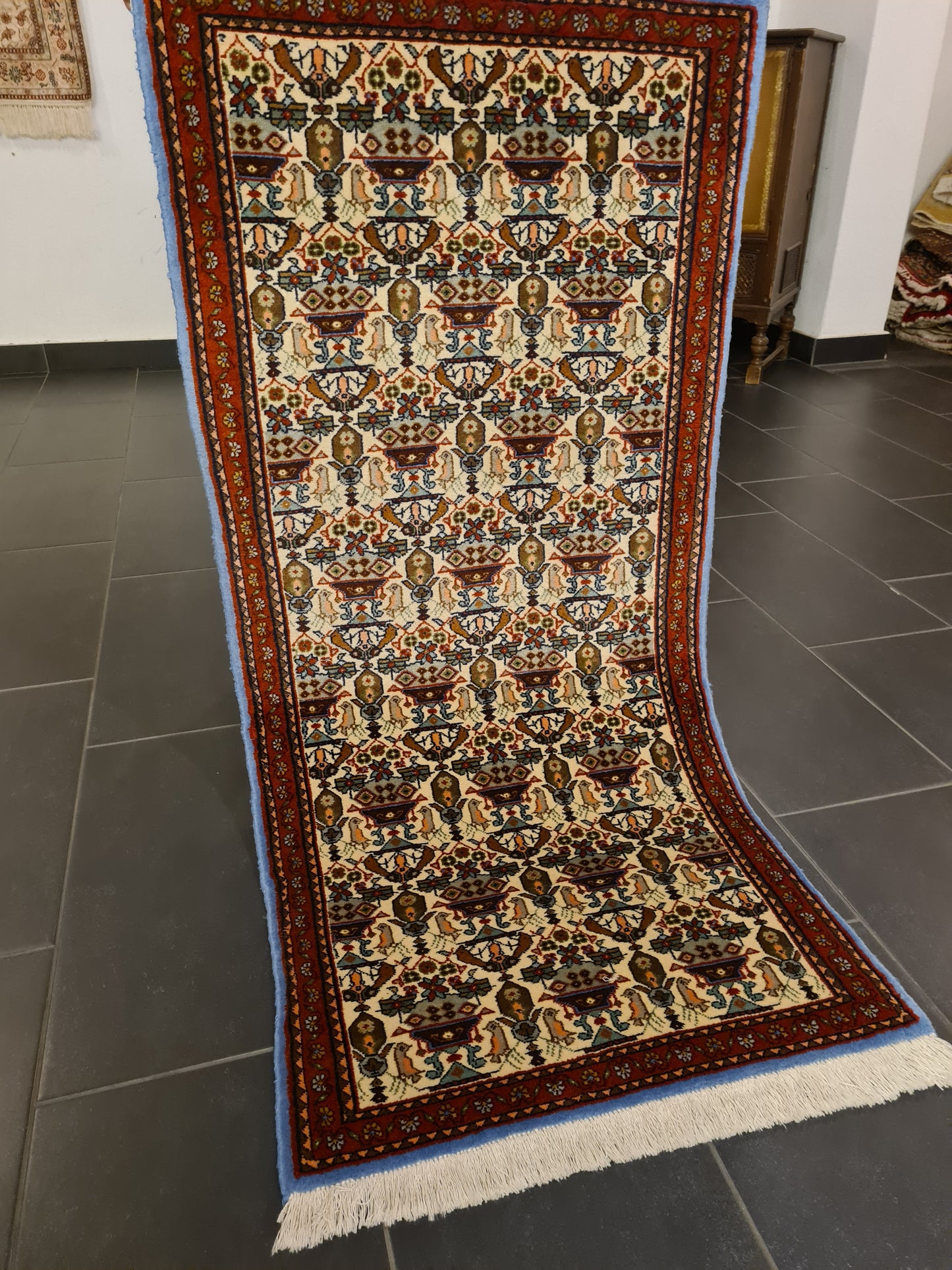 Perserteppich Orientteppich Handgeknüpfter Teppich Bidjar 150x65cm