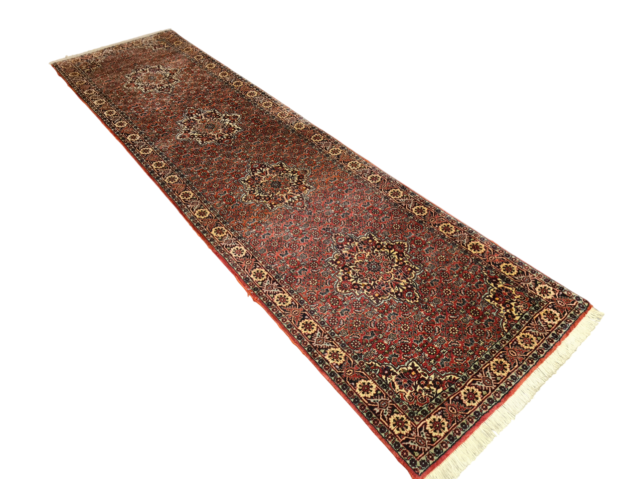 Perserteppich Orientteppich Handgeknüpfter Teppich Bidjar 300x80cm