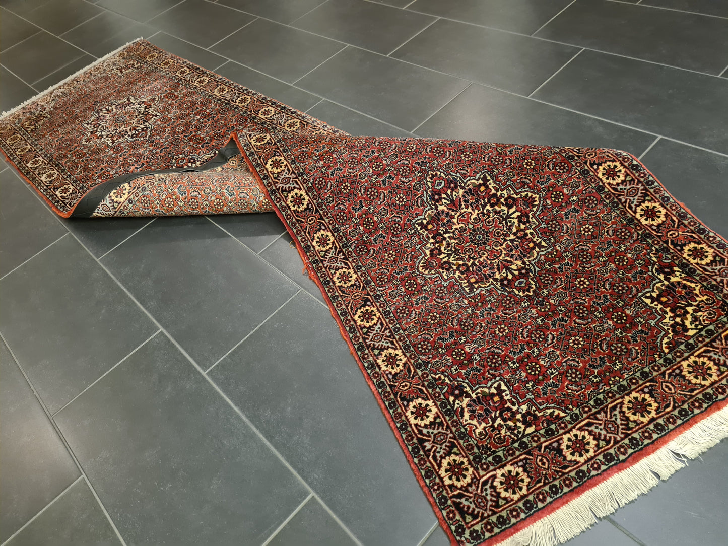 Perserteppich Orientteppich Handgeknüpfter Teppich Bidjar 300x80cm