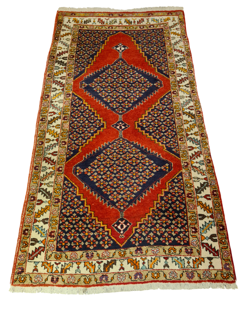 Perserteppich Orientteppich Handgeknüpfter Teppich Heris 190x100cm