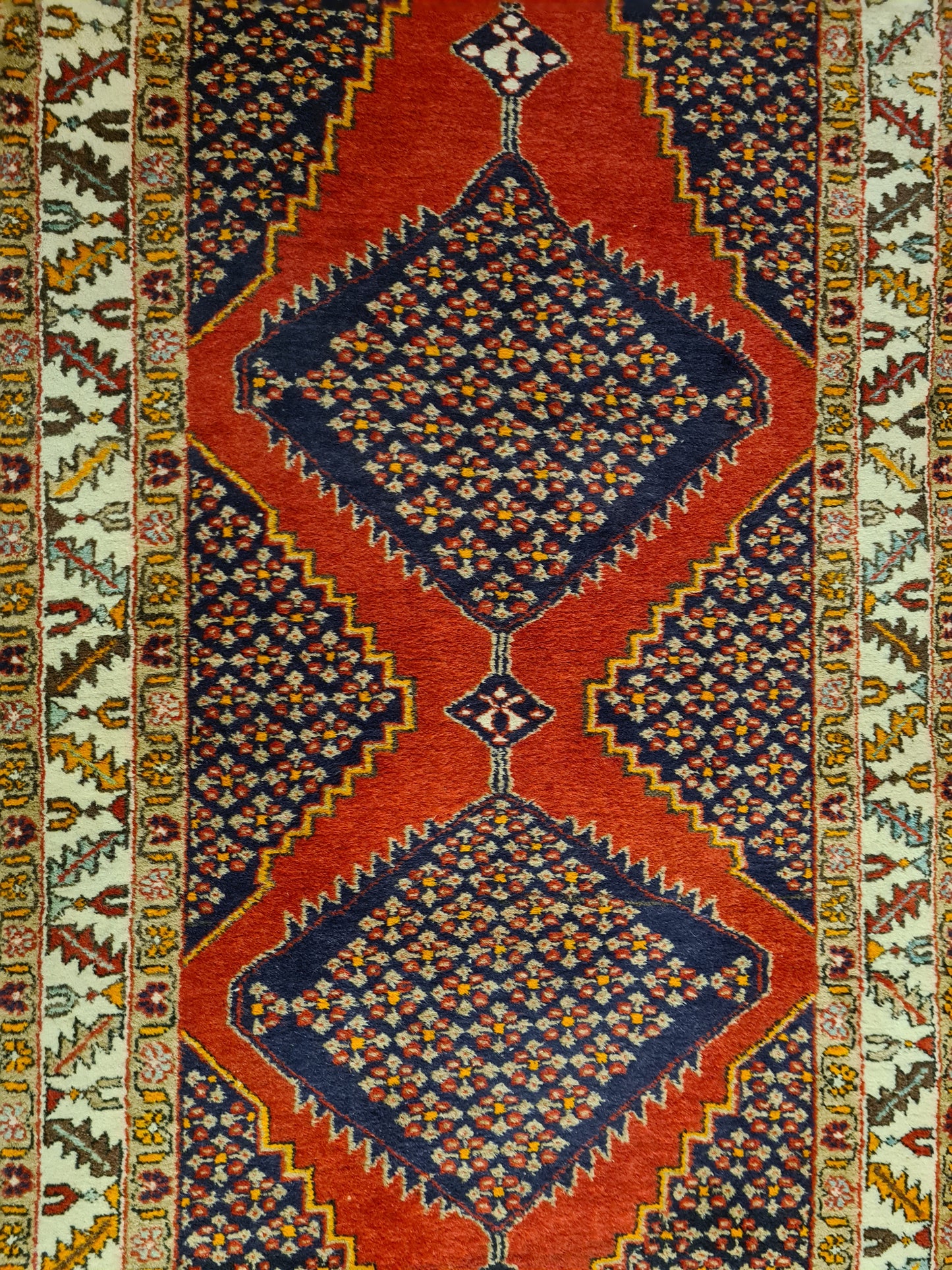 Perserteppich Orientteppich Handgeknüpfter Teppich Heris 190x100cm