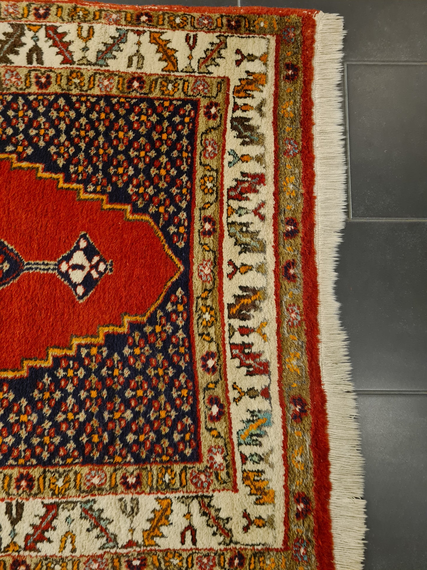 Perserteppich Orientteppich Handgeknüpfter Teppich Heris 190x100cm