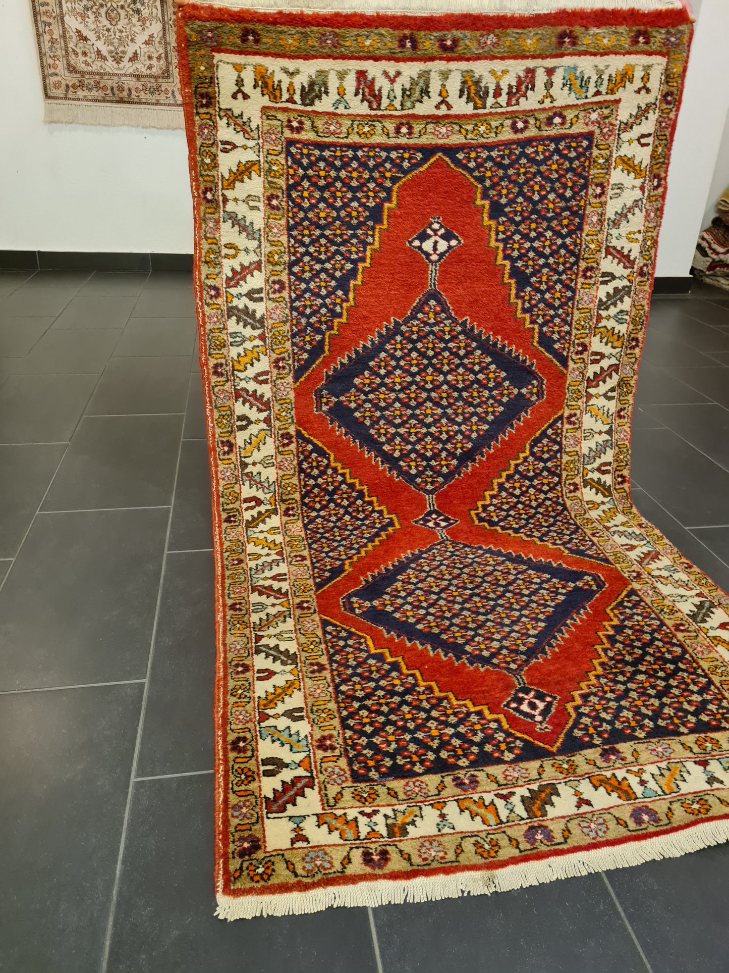 Perserteppich Orientteppich Handgeknüpfter Teppich Heris 190x100cm