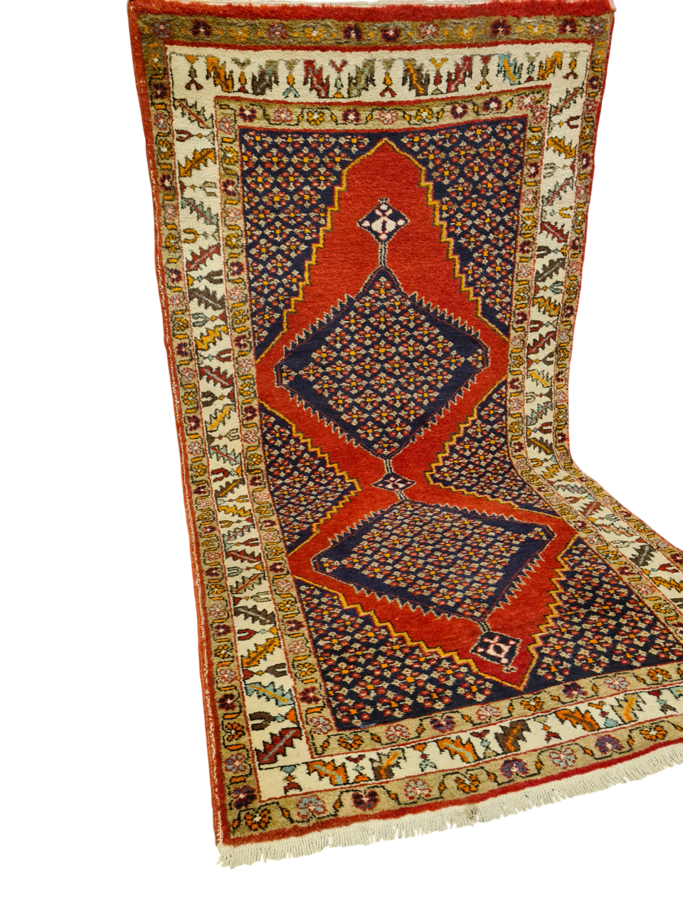 Perserteppich Orientteppich Handgeknüpfter Teppich Heris 190x100cm