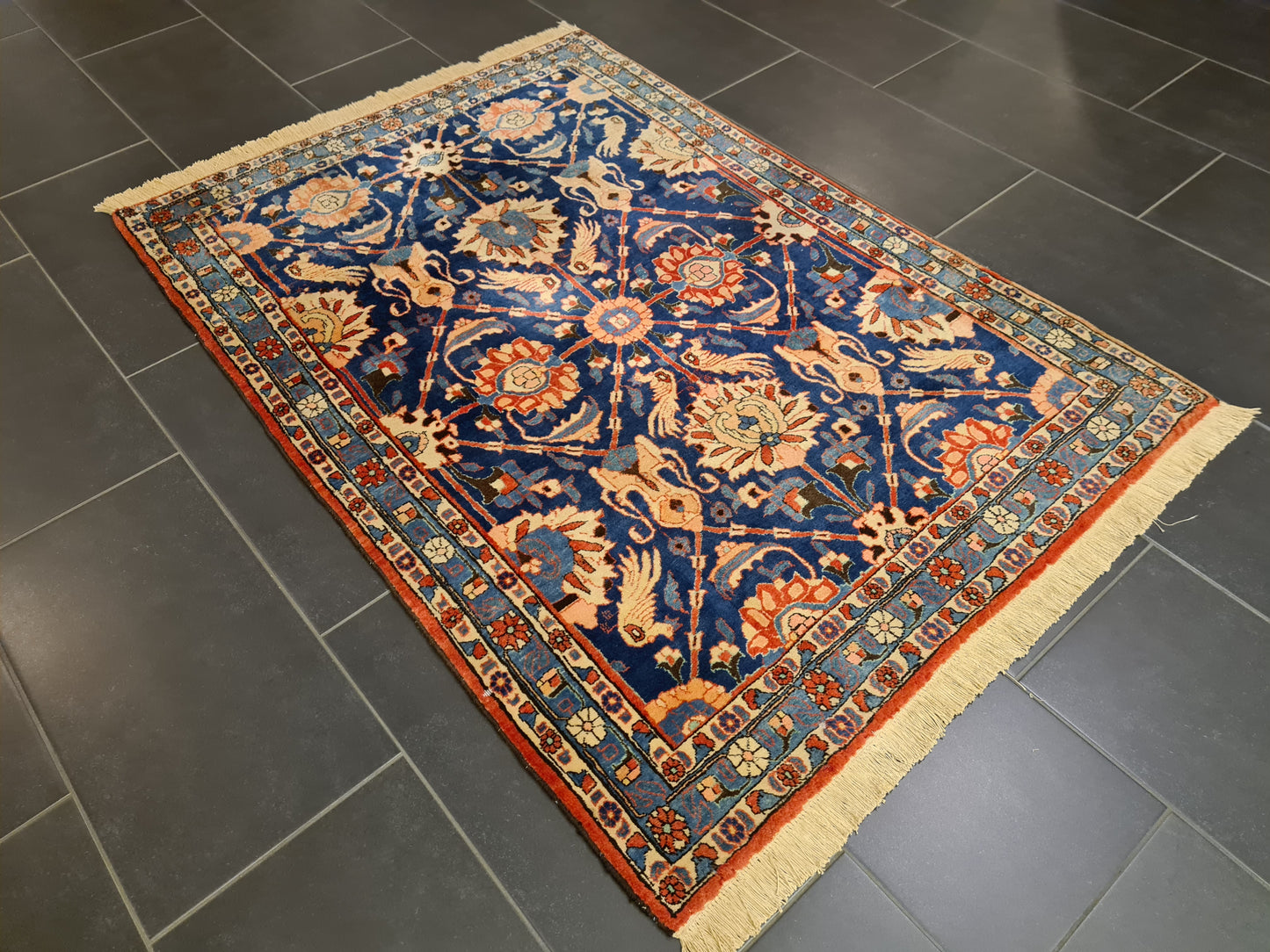 Perserteppich Orientteppich Handgeknüpfter Teppich Isfahan 155x110cm