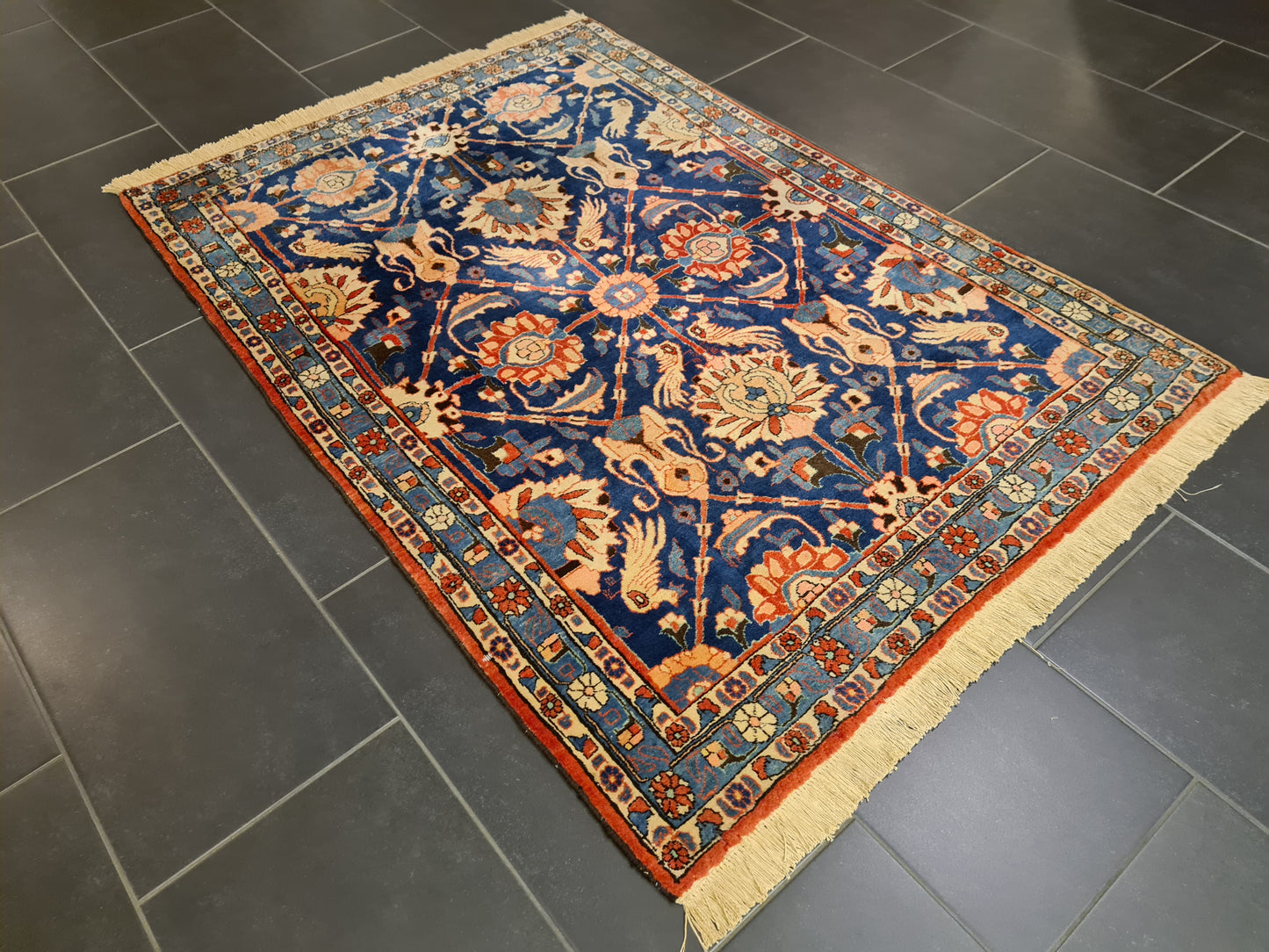 Perserteppich Orientteppich Handgeknüpfter Teppich Isfahan 155x110cm