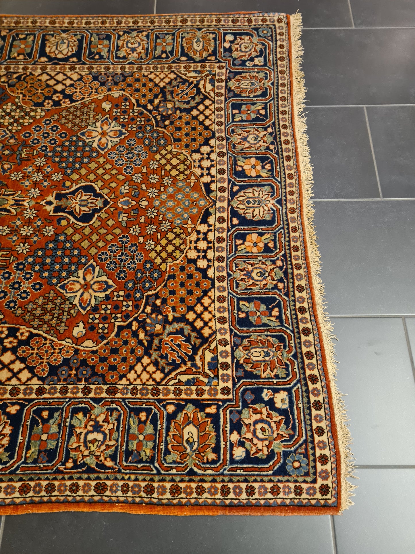 Perserteppich Orientteppich Handgeknüpfter Teppich Keshan 200x135cm