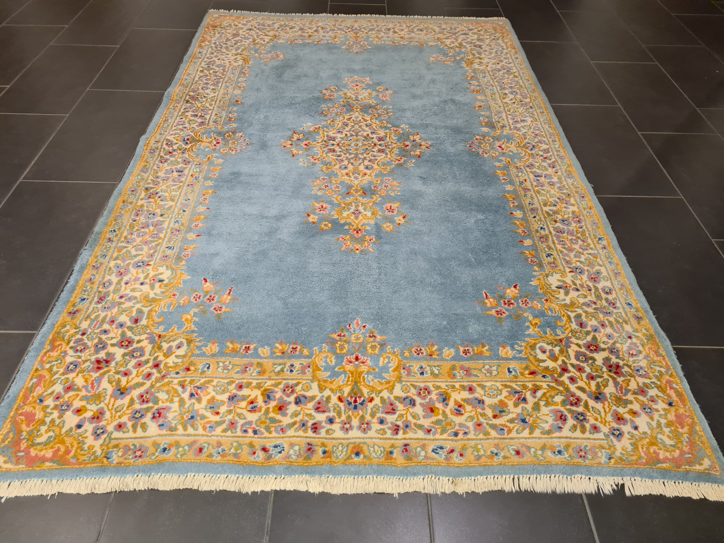 Perserteppich Orientteppich Handgeknüpfter Teppich Kerman 240x150cm