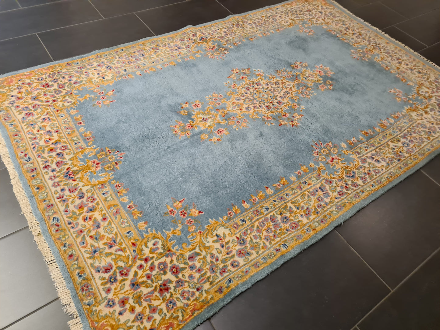 Perserteppich Orientteppich Handgeknüpfter Teppich Kerman 240x150cm