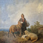 Moritz Eduard Lotze (1809-1890) Ölgemälde Bayerische Schäferin 62×54cm
