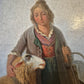 Moritz Eduard Lotze (1809-1890) Ölgemälde Bayerische Schäferin 62×54cm
