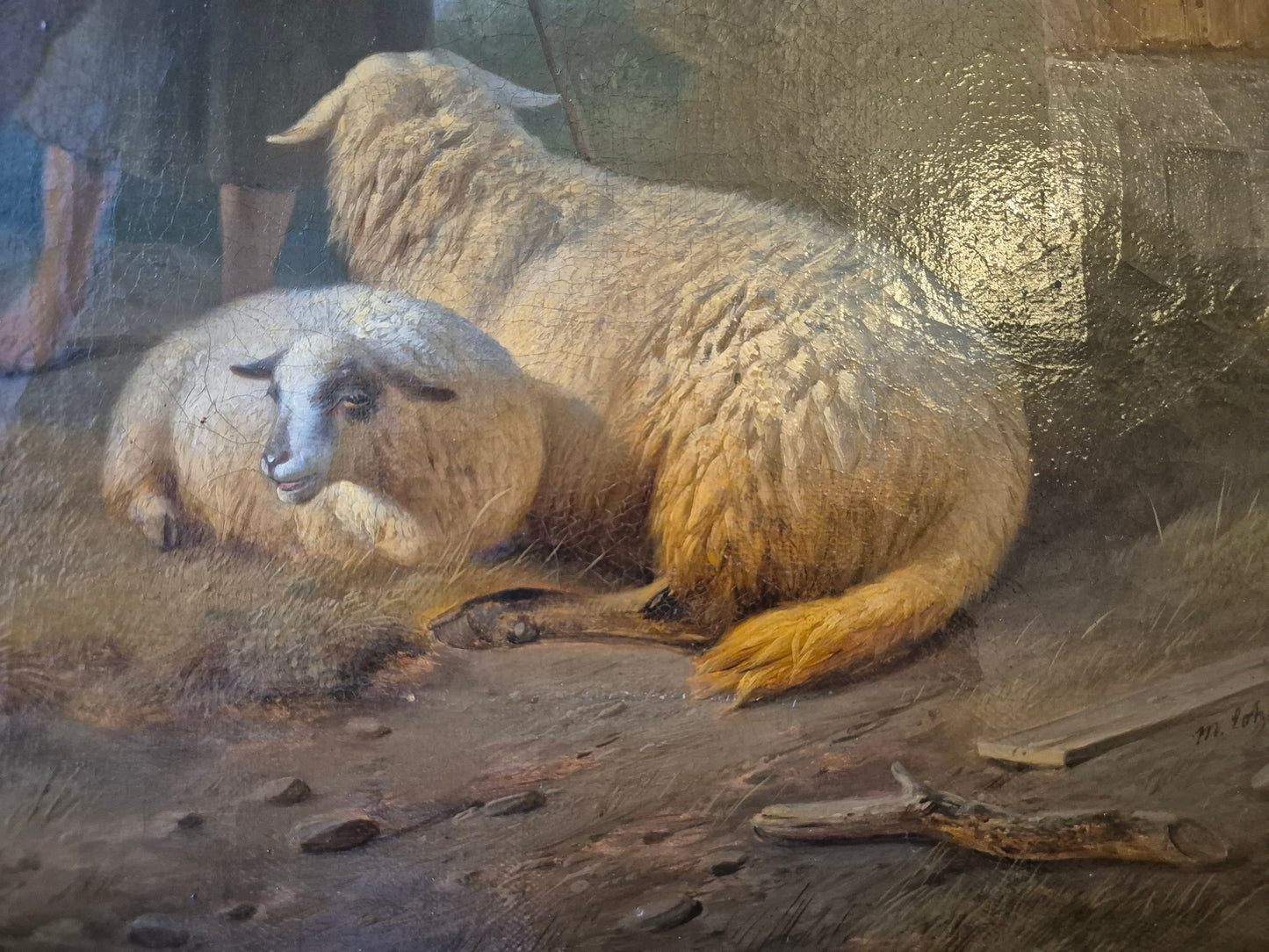 Moritz Eduard Lotze (1809-1890) Ölgemälde Bayerische Schäferin 62×54cm