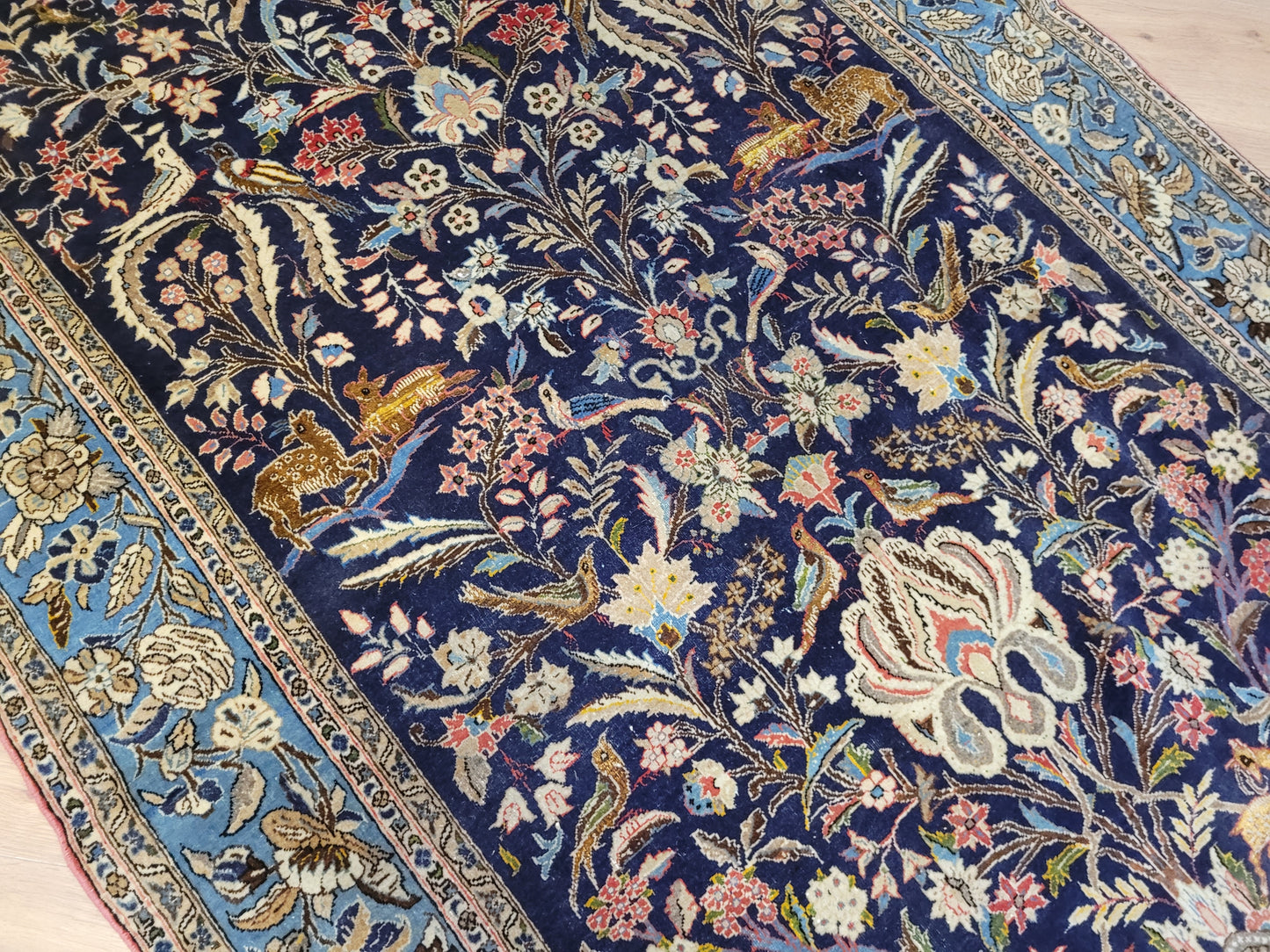 Ghom Teppich Korkwolle mit Seide Lebensbaum 203x135 cm