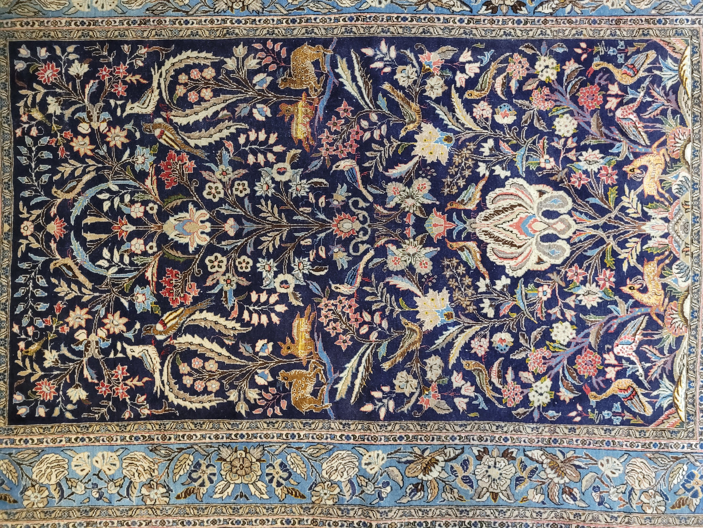 Ghom Teppich Korkwolle mit Seide Lebensbaum 203x135 cm