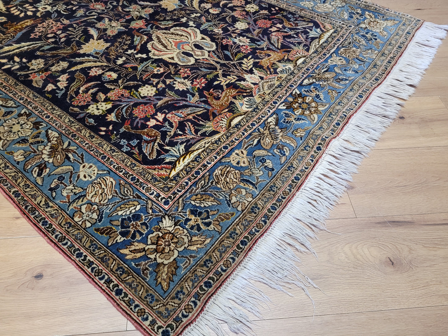 Ghom Teppich Korkwolle mit Seide Lebensbaum 203x135 cm
