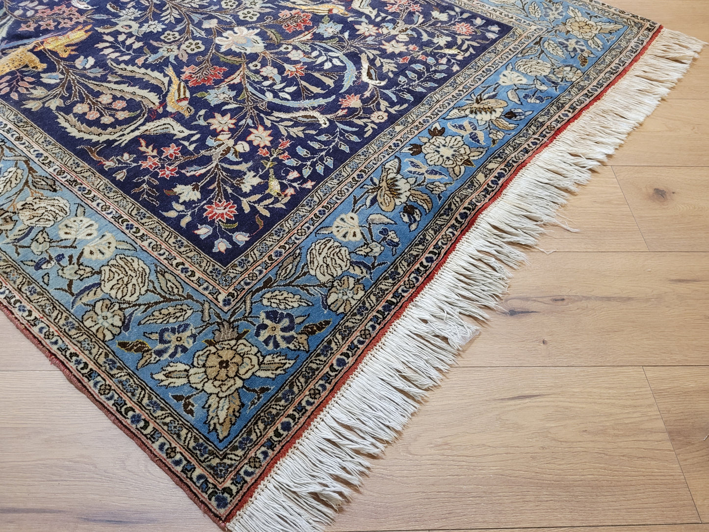 Ghom Teppich Korkwolle mit Seide Lebensbaum 203x135 cm