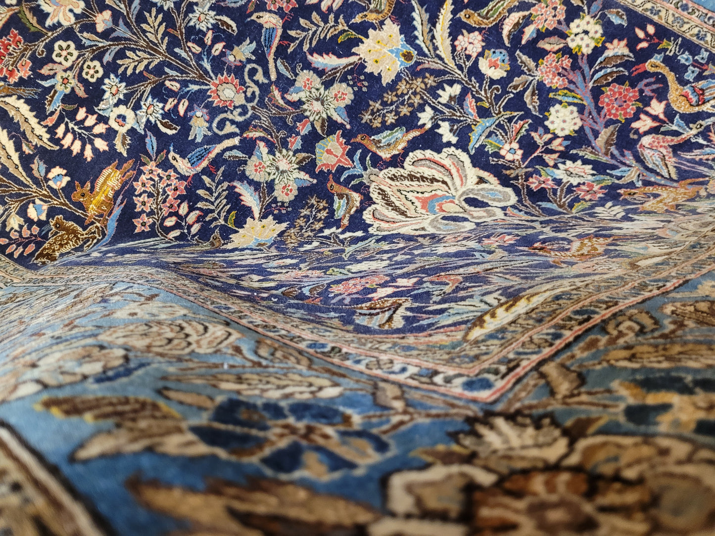 Ghom Teppich Korkwolle mit Seide Lebensbaum 203x135 cm