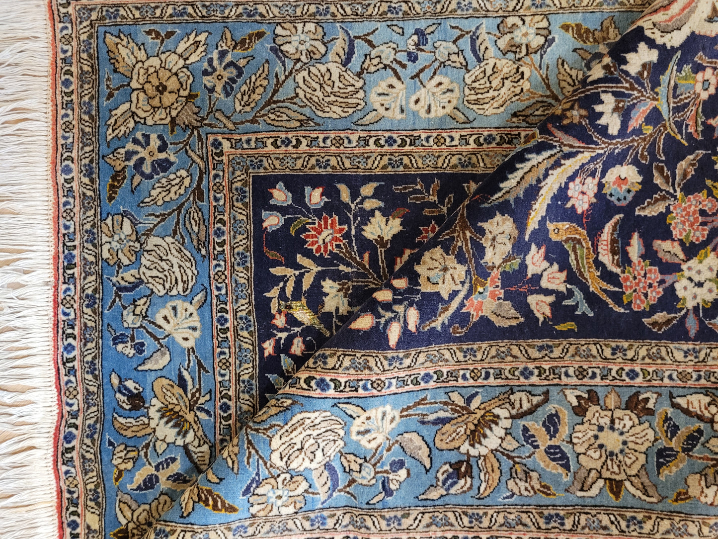 Ghom Teppich Korkwolle mit Seide Lebensbaum 203x135 cm