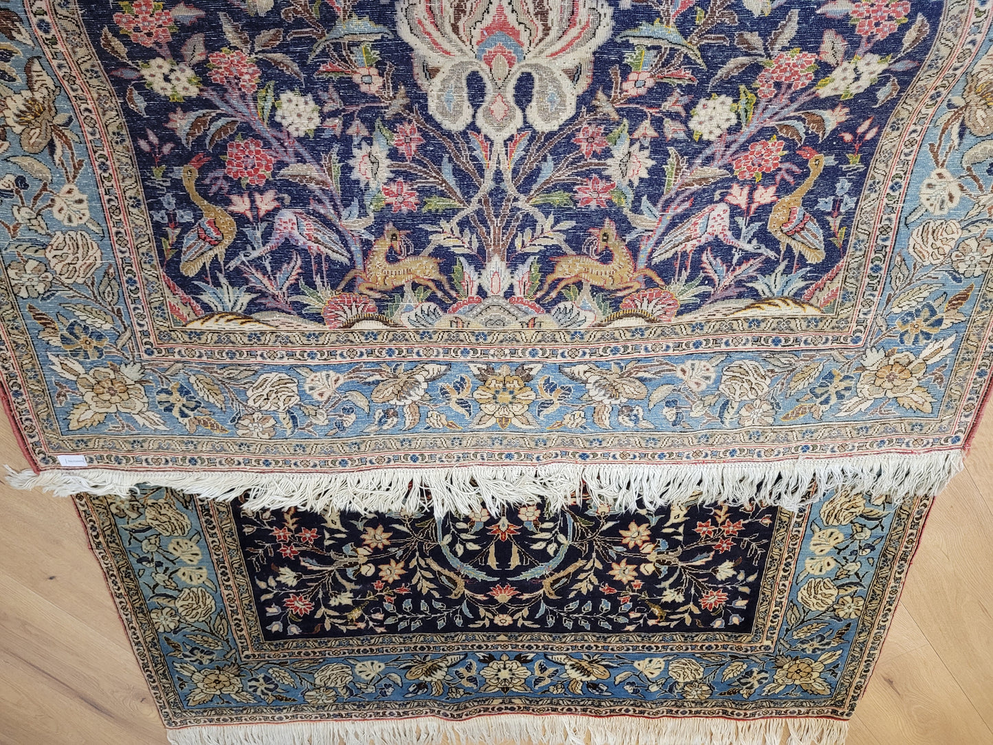 Ghom Teppich Korkwolle mit Seide Lebensbaum 203x135 cm