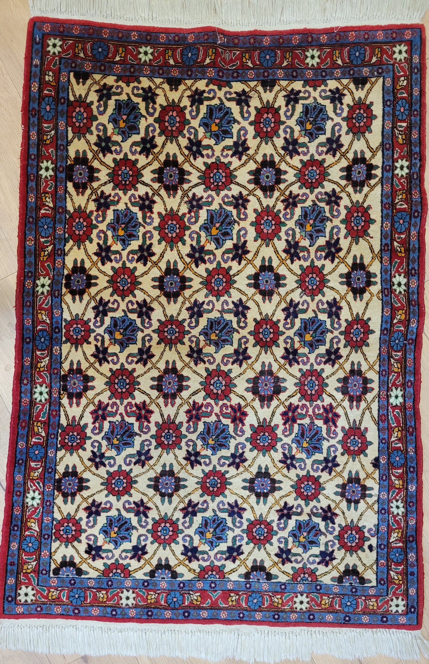 Veramin Teppich Korkwolle florales Mina-Khani-Muster 150x100 cm