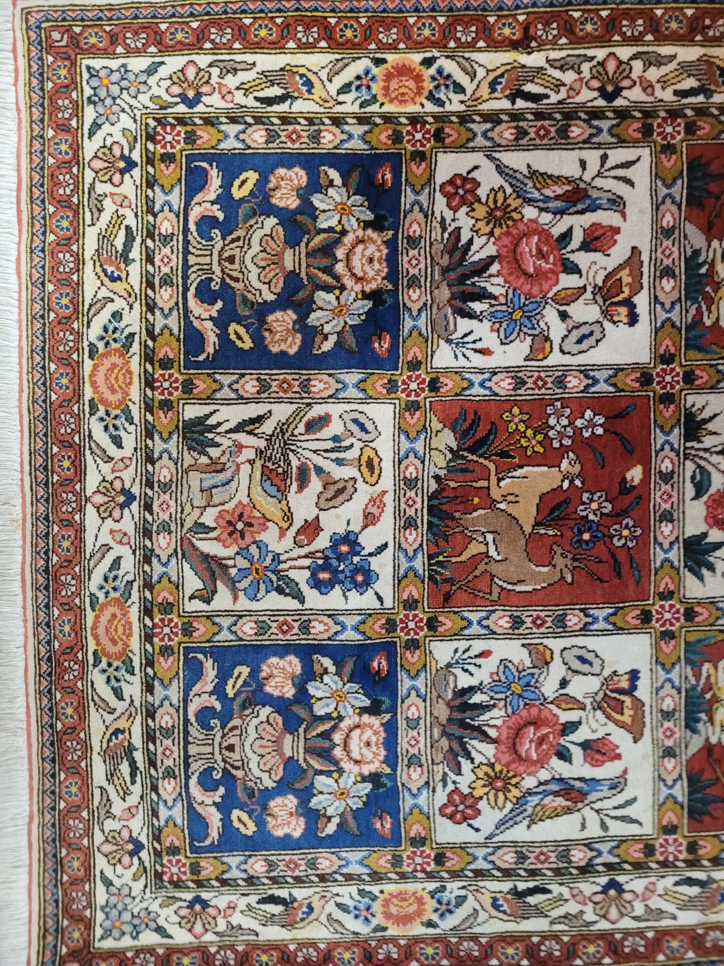 Bakhtiari Teppich Korkwolle Felderdesign 320x106 cm