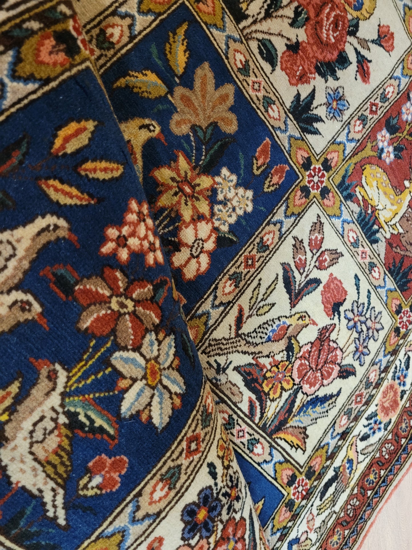 Bakhtiari Teppich Korkwolle Felderdesign 320x106 cm