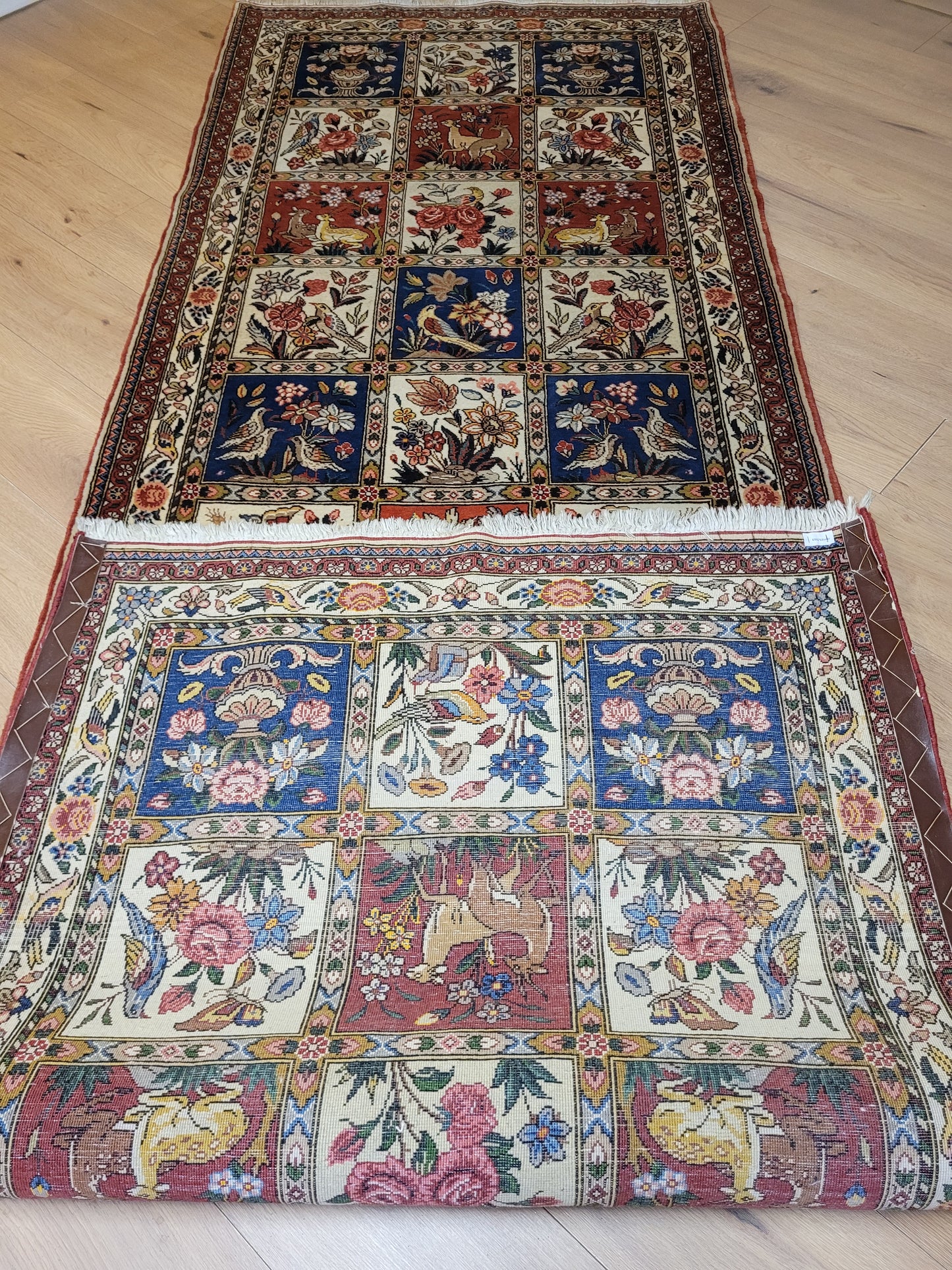 Bakhtiari Teppich Korkwolle Felderdesign 320x106 cm