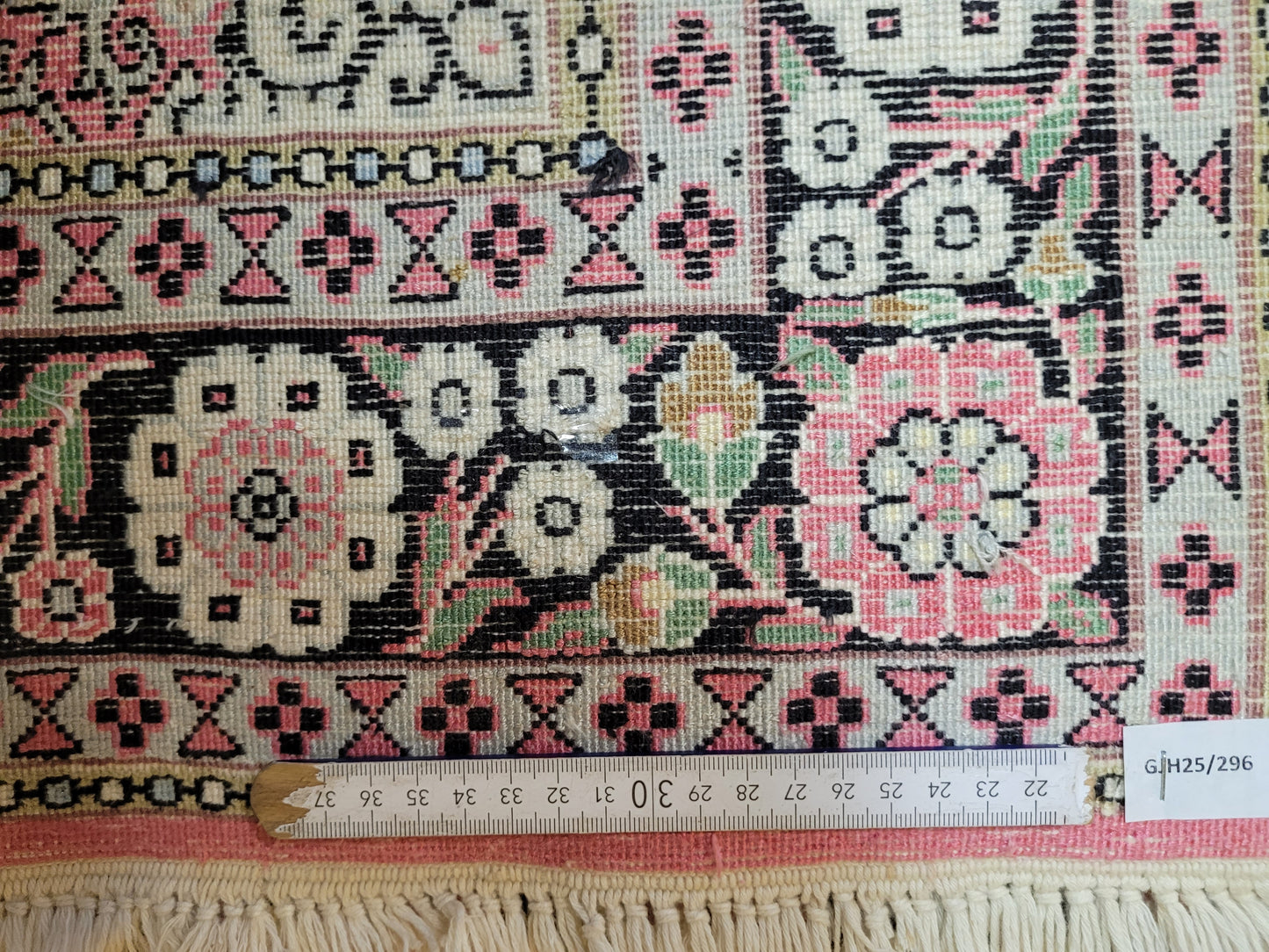 Ghom Läufer Seide auf Baumwolle feine Knüpfung 300x80 cm