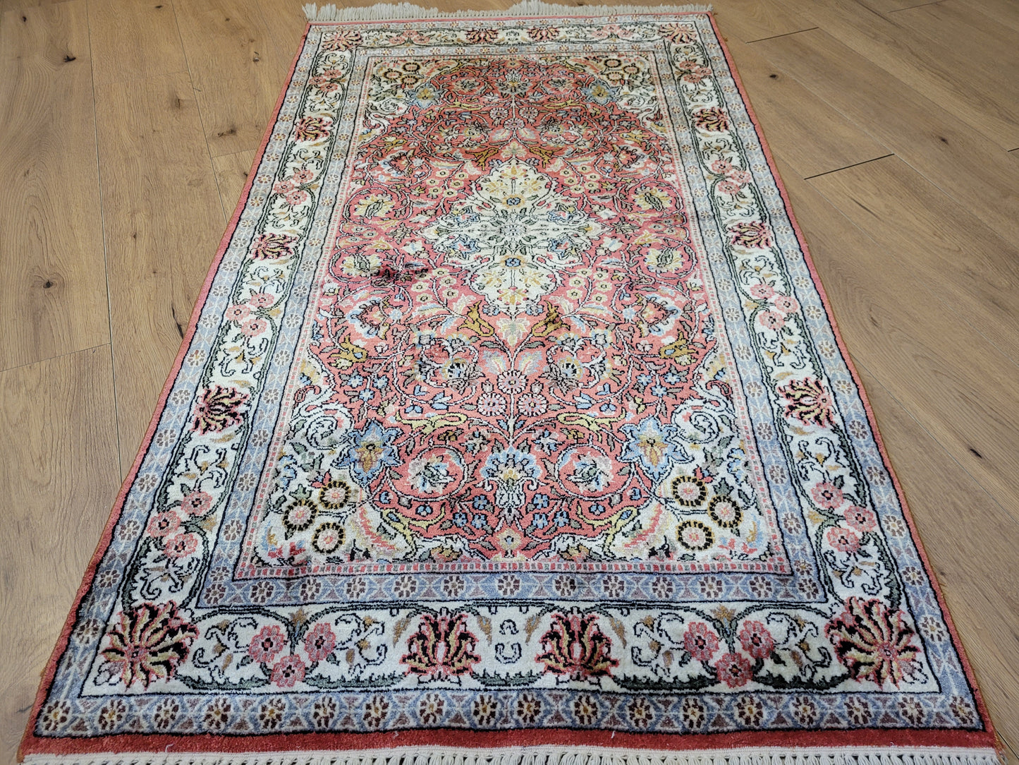 Ghom Teppich Naturseide fein handgeknüpft 162×95 cm