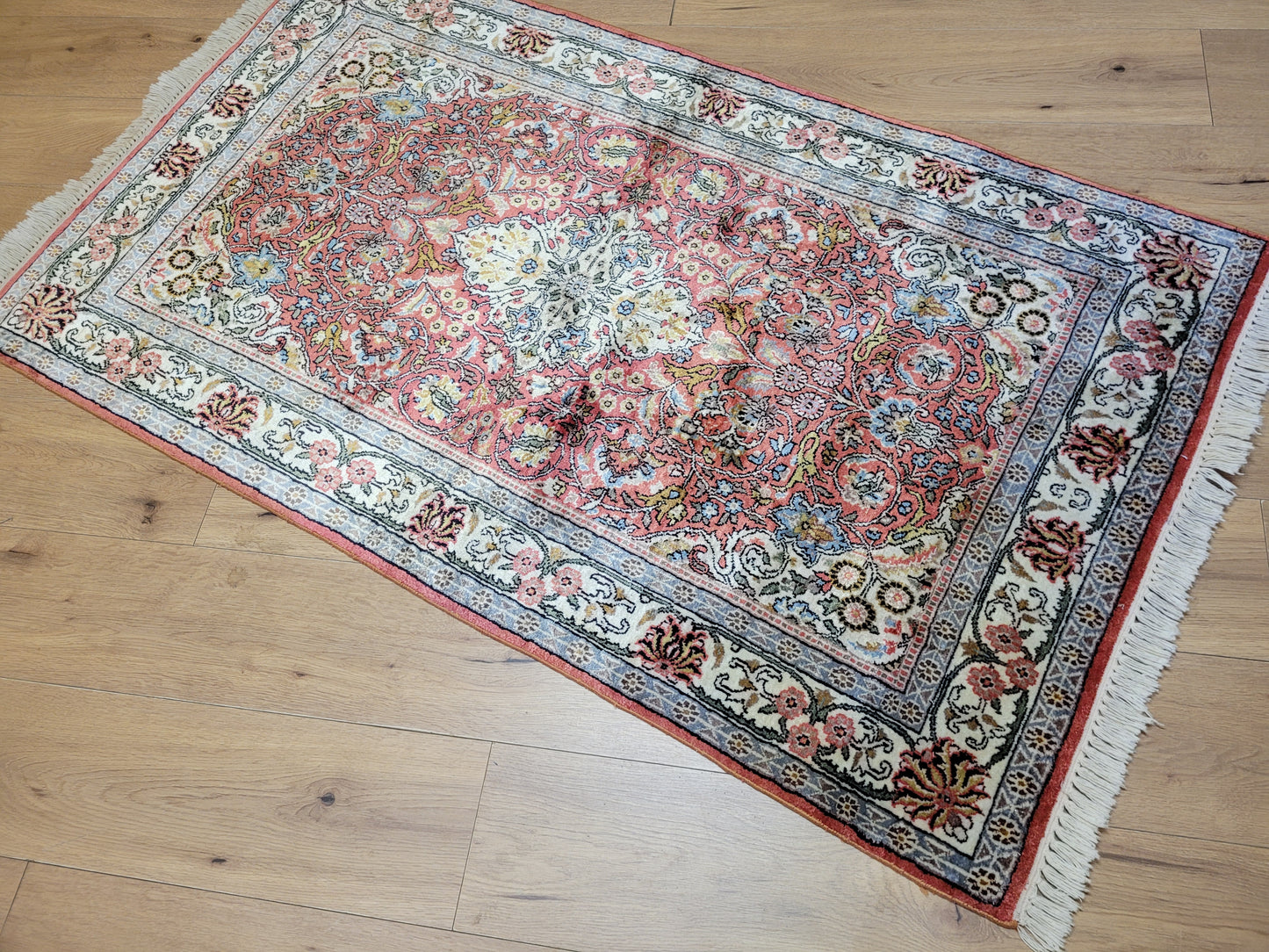 Ghom Teppich Naturseide fein handgeknüpft 162×95 cm