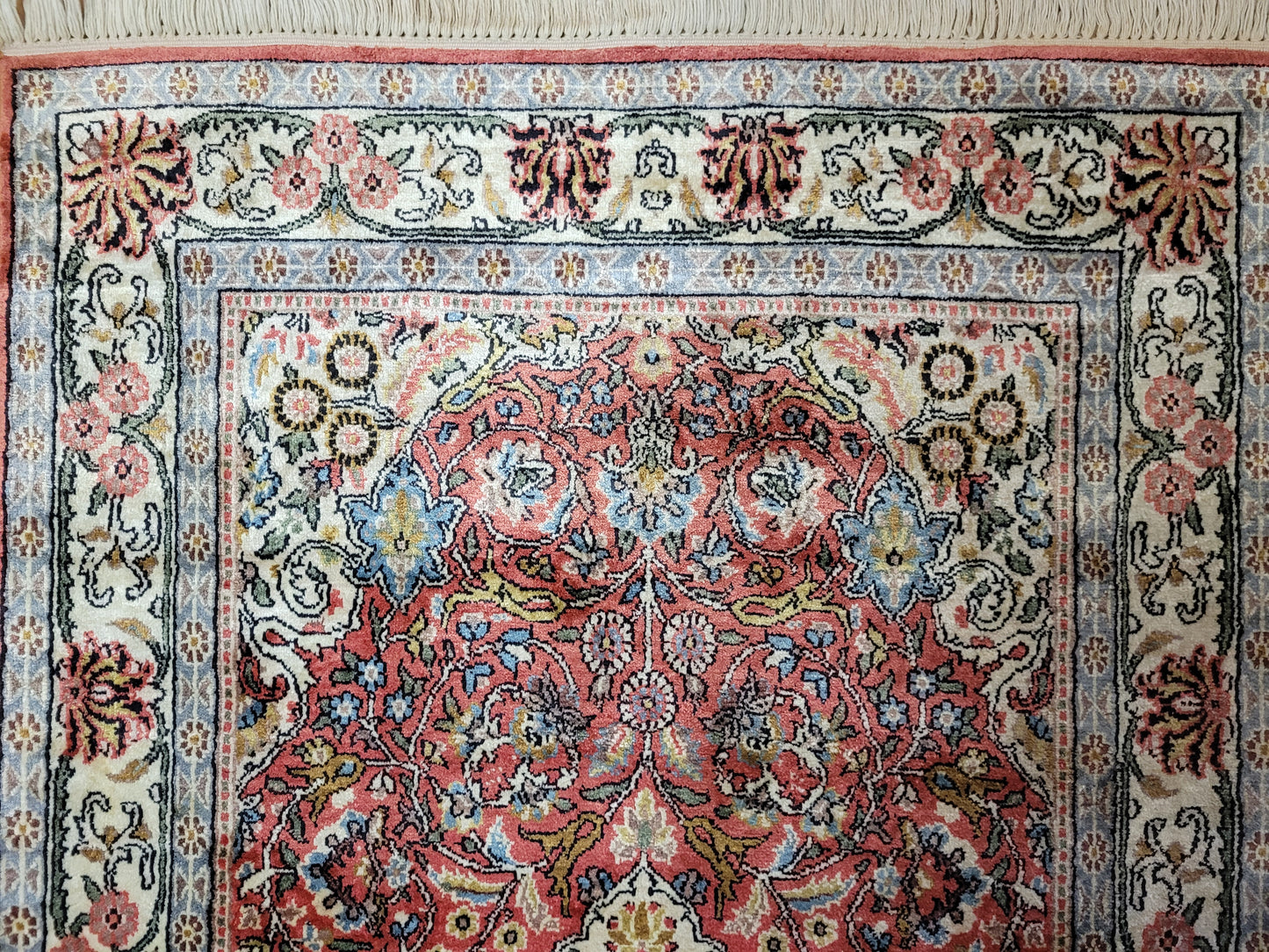 Ghom Teppich Naturseide fein handgeknüpft 162×95 cm