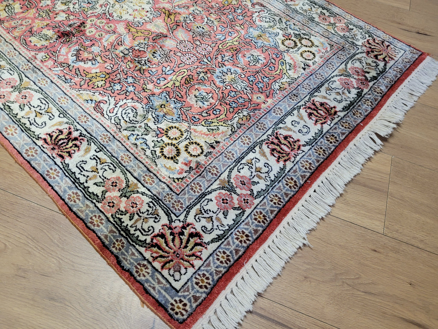 Ghom Teppich Naturseide fein handgeknüpft 162×95 cm