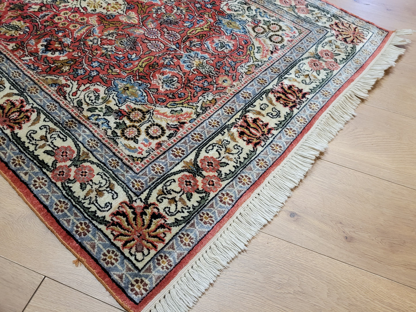 Ghom Teppich Naturseide fein handgeknüpft 162×95 cm