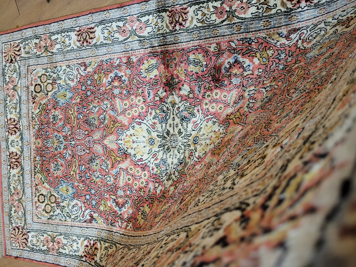 Ghom Teppich Naturseide fein handgeknüpft 162×95 cm