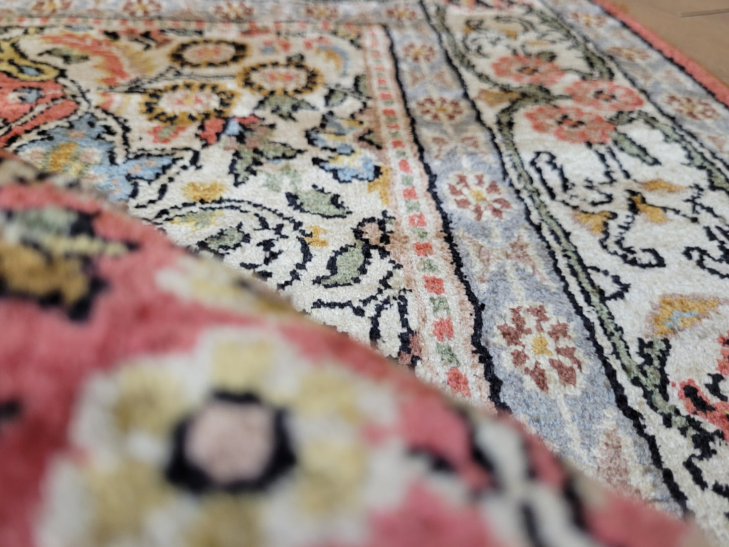 Ghom Teppich Naturseide fein handgeknüpft 162×95 cm