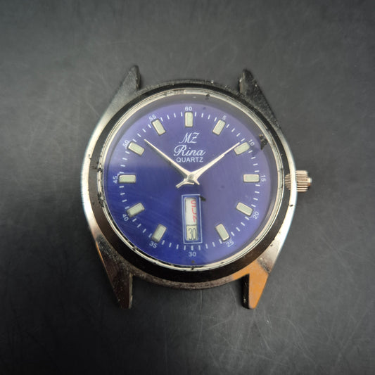 MZ Rina Herren Uhr – Blauer Klassiker mit Tages- und Datumsanzeige