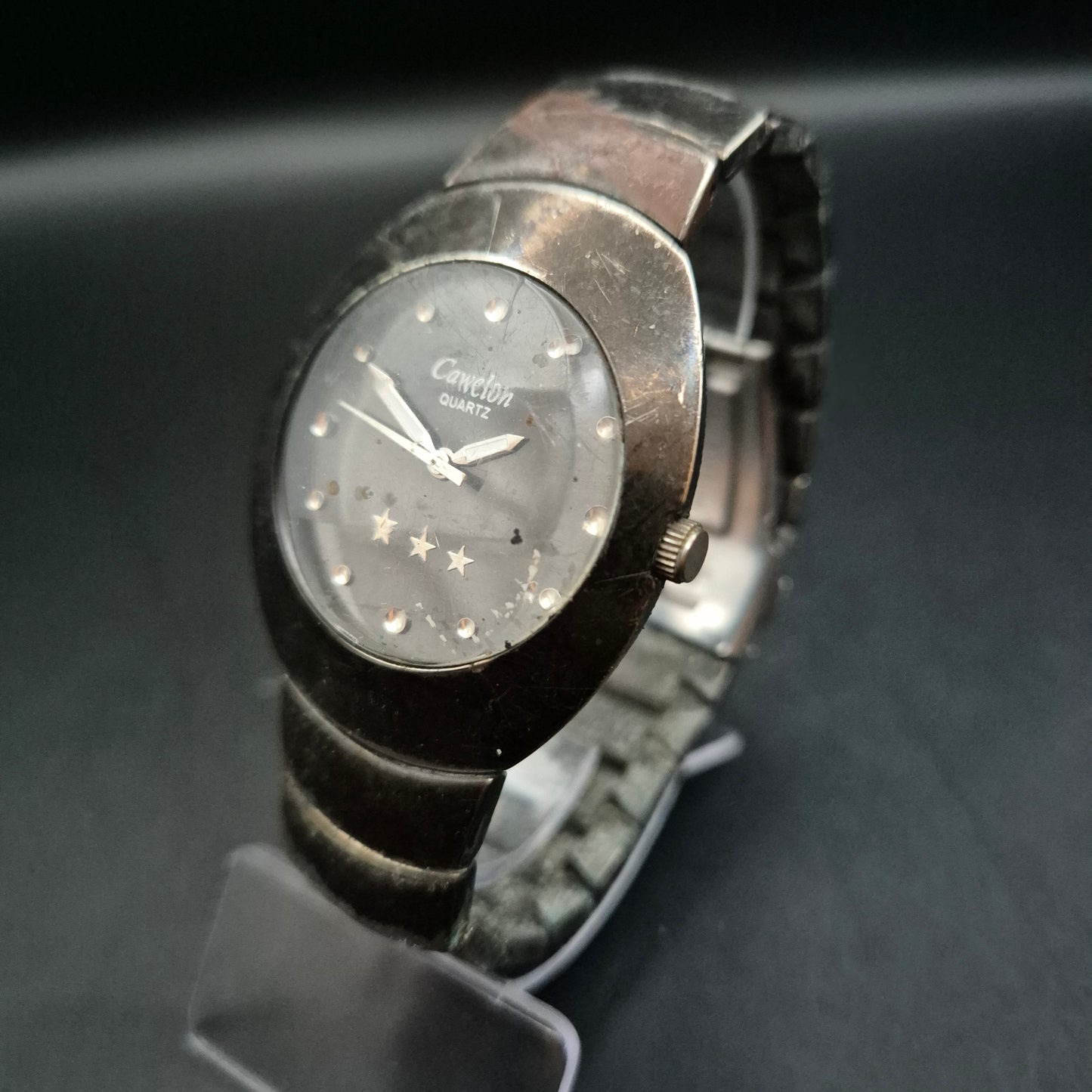 Camelon Damen Uhr – Schwarzes Zifferblatt mit Sternendetails