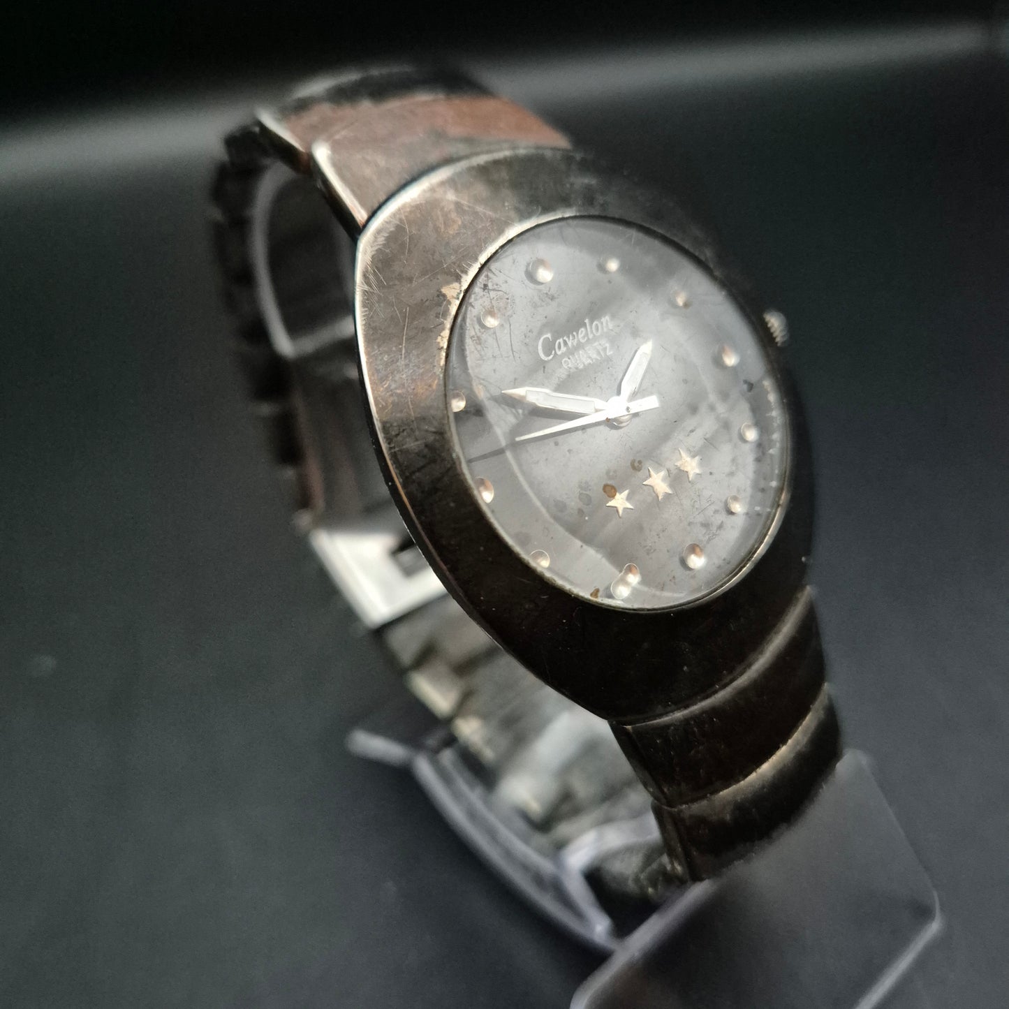 Camelon Damen Uhr – Schwarzes Zifferblatt mit Sternendetails