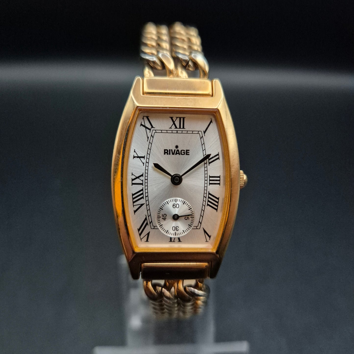 Rivage Damen Uhr – Klassischer Look mit goldfarbenem Gliederarmband