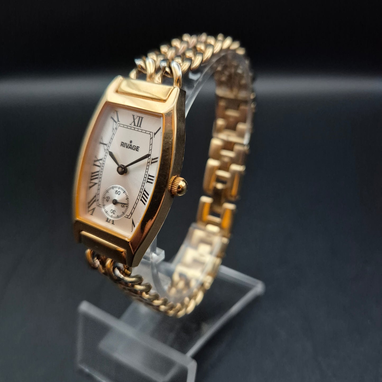 Rivage Damen Uhr – Klassischer Look mit goldfarbenem Gliederarmband