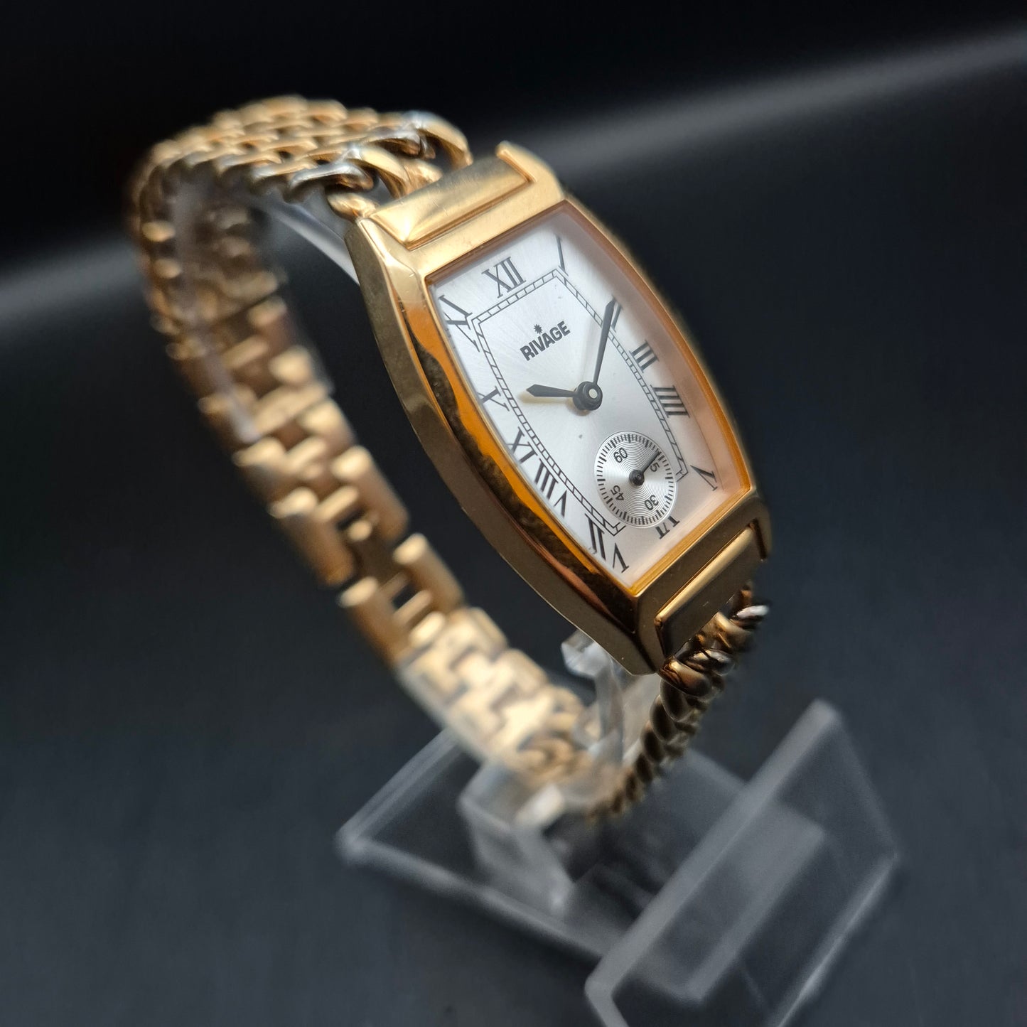 Rivage Damen Uhr – Klassischer Look mit goldfarbenem Gliederarmband