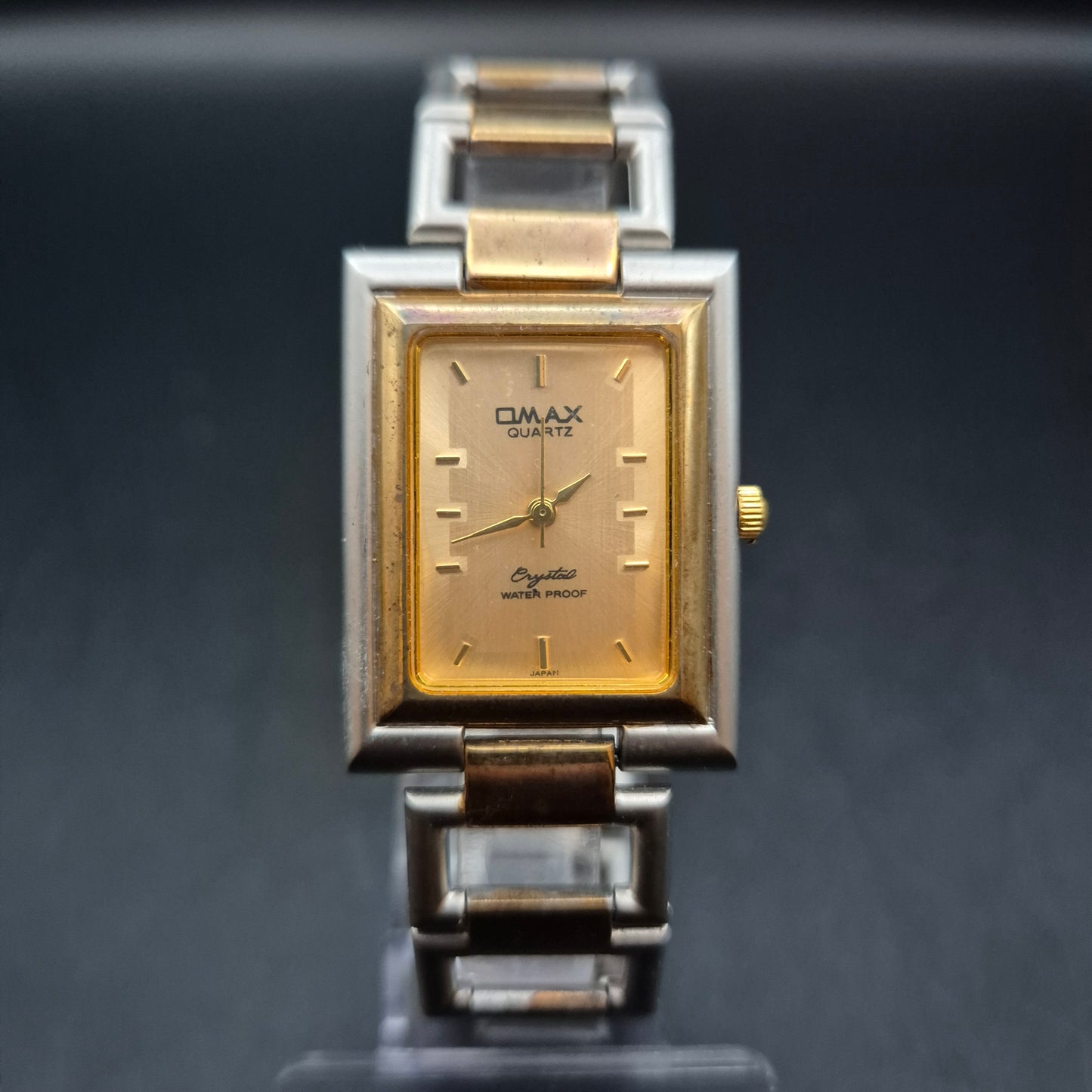 Omax Crystal Damen Uhr – Elegantes Rechteck-Design Bicolor