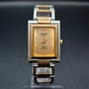 Omax Crystal Damen Uhr – Elegantes Rechteck-Design Bicolor