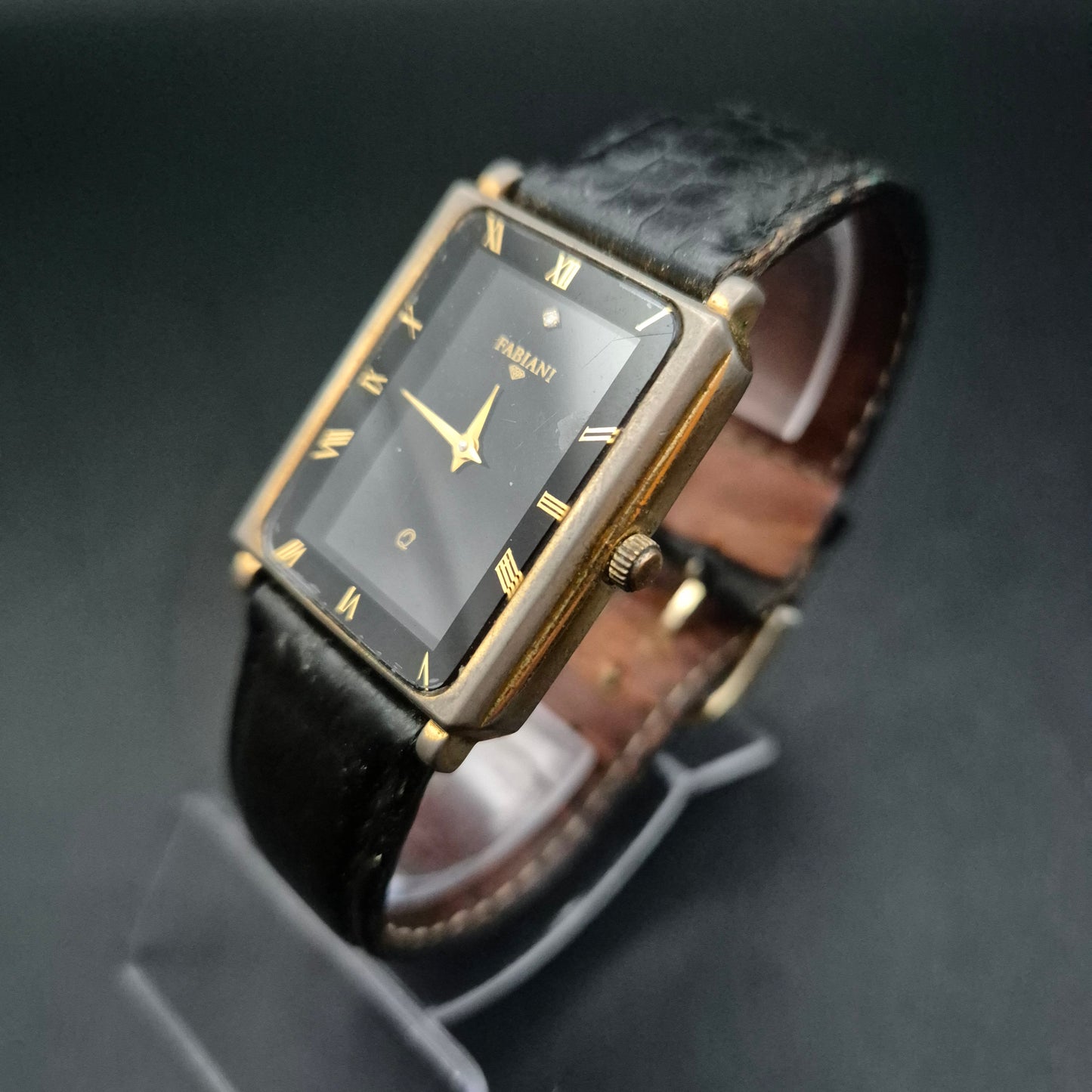 Fabiani Damen Uhr – Elegantes Rechteck Gold/Schwarz Quarz