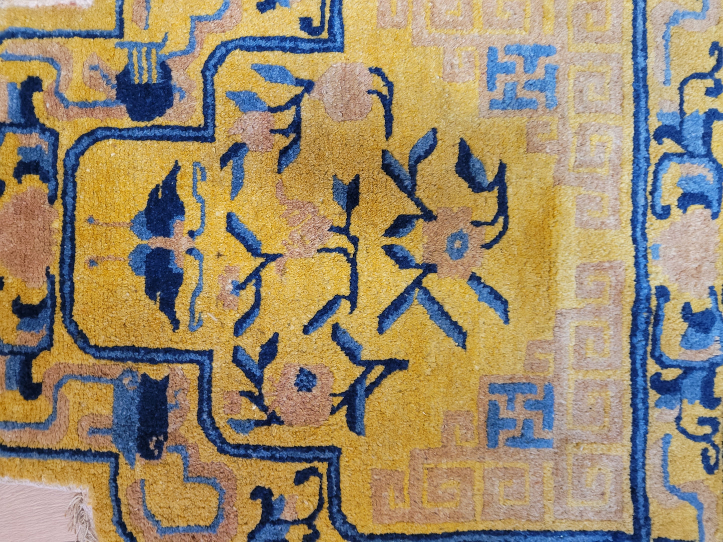 China Teppich antik florales Symbolmuster 70×72 cm