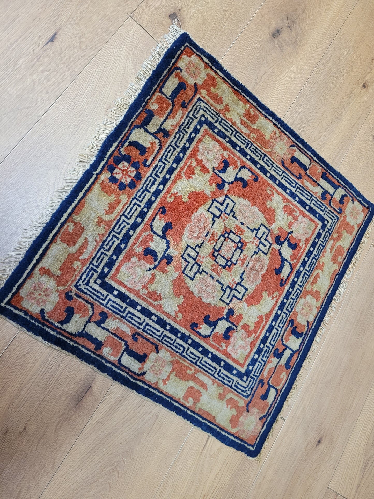 China Teppich antik geometrisch florales Muster 69×62 cm