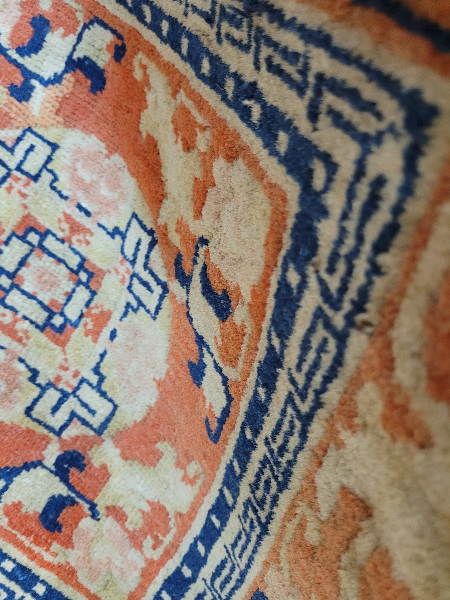 China Teppich antik geometrisch florales Muster 69×62 cm