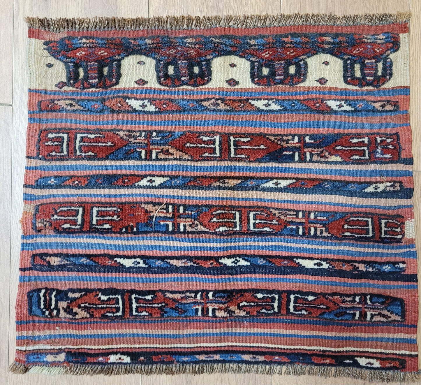 Bachtiar Teppich antik Kelim Knüpfmix 50×60 cm