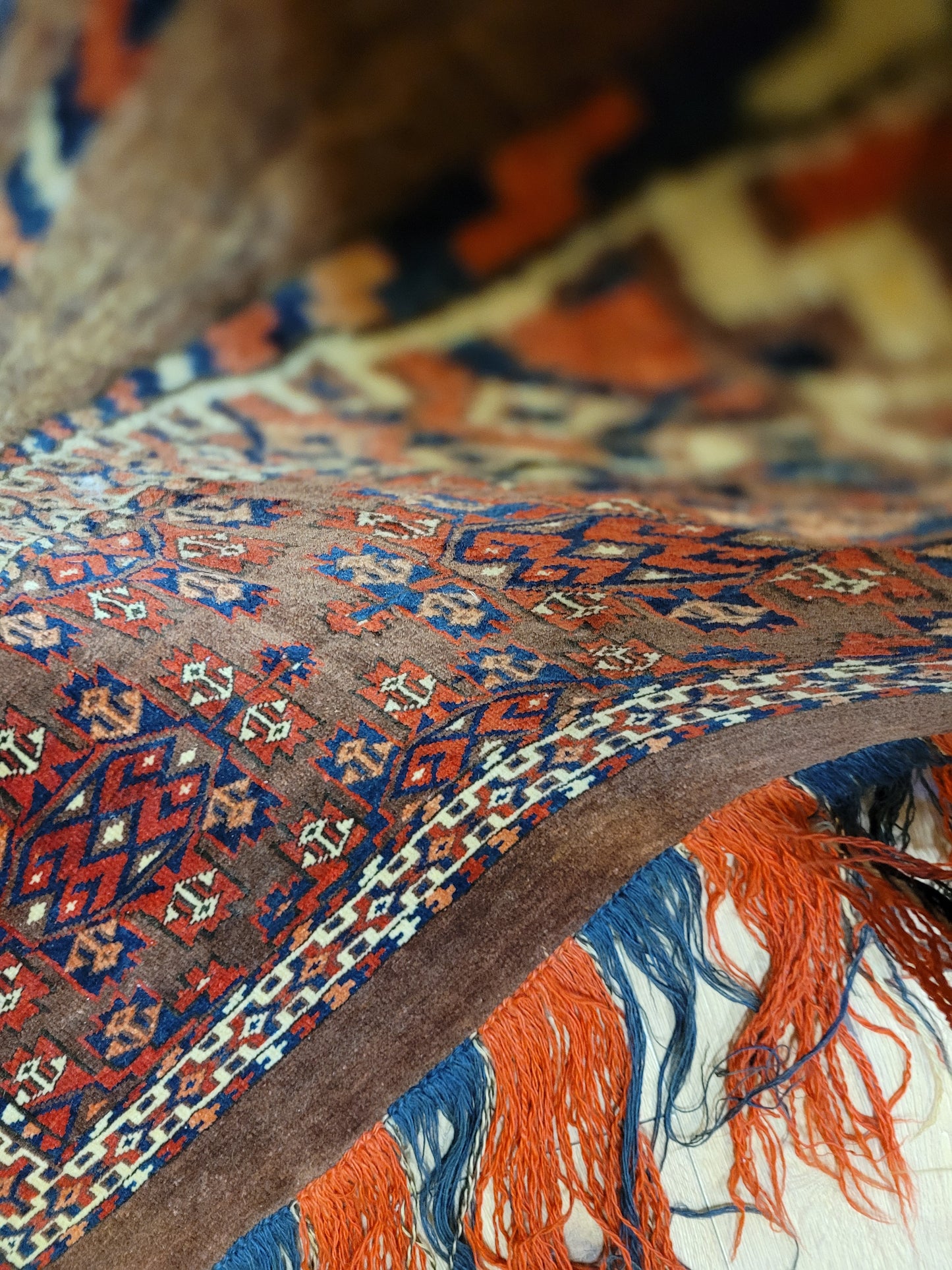 Jomut Turkmen Torba antik geometrisch 87×40 cm