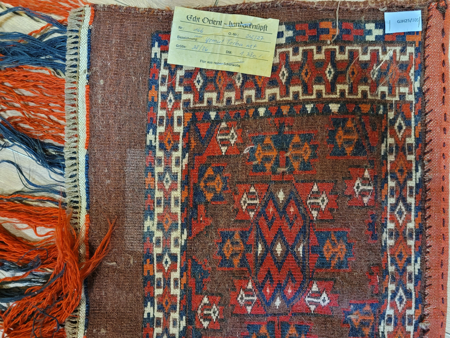 Jomut Turkmen Torba antik geometrisch 87×40 cm